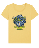 Pentru montaniarzi - Man vs mountain - Life changing experience Tricou mânecă scurtă guler larg fitted Damă Expresser