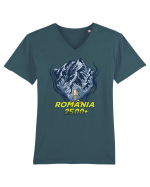 Pentru montaniarzi - Man vs mountain - Romania 2500 Tricou mânecă scurtă guler V Bărbat Presenter