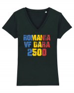 Pentru montaniarzi - Romania 2500 - Dara Tricou mânecă scurtă guler V Damă Evoker