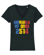 Pentru montaniarzi - Romania 2500 - Omu Tricou mânecă scurtă guler V Damă Evoker