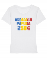 Pentru montaniarzi - Romania 2500 - Păpușa Tricou mânecă scurtă guler larg fitted Damă Expresser