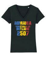 Pentru montaniarzi - Romania 2500 - Vânătarea lui Buteanu Tricou mânecă scurtă guler V Damă Evoker