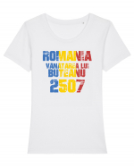 Pentru montaniarzi - Romania 2500 - Vânătarea lui Buteanu Tricou mânecă scurtă guler larg fitted Damă Expresser