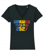 Pentru montaniarzi - Romania 2500 - Viștea Mare Tricou mânecă scurtă guler V Damă Evoker