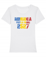 Pentru montaniarzi - Romania 2500 - Viștea Mare Tricou mânecă scurtă guler larg fitted Damă Expresser