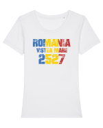 Pentru montaniarzi - Romania 2500 - Viștea Mare Tricou mânecă scurtă guler larg fitted Damă Expresser