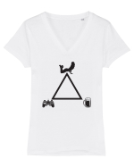 Triunghiul perfect Tricou mânecă scurtă guler V Damă Evoker