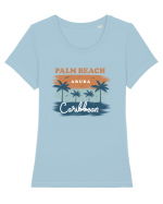 Palm Beach california Tricou mânecă scurtă guler larg fitted Damă Expresser