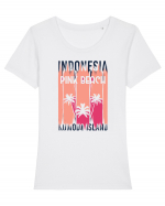Pink Beach Indonesia Tricou mânecă scurtă guler larg fitted Damă Expresser
