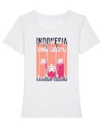 Pink Beach Indonesia Tricou mânecă scurtă guler larg fitted Damă Expresser