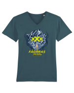 Pentru montaniarzi - Man vs mountain - Făgăraș Triple X Tricou mânecă scurtă guler V Bărbat Presenter