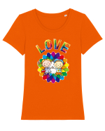 Love Tricou mânecă scurtă guler larg fitted Damă Expresser