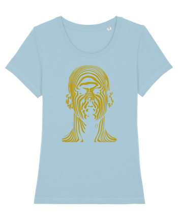 Shadow face, gold  Sky Blue