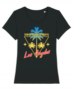 Santa Monica Beach Los Angeles Tricou mânecă scurtă guler larg fitted Damă Expresser