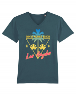 Santa Monica Beach Los Angeles Tricou mânecă scurtă guler V Bărbat Presenter