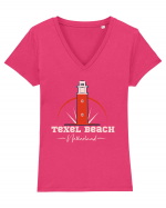 Texel Beach Netherland Tricou mânecă scurtă guler V Damă Evoker