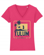 Tulum Caribbean Caribbean Tricou mânecă scurtă guler V Damă Evoker