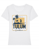 Tulum Caribbean Caribbean Tricou mânecă scurtă guler larg fitted Damă Expresser