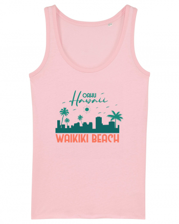 Waikiki Beach Oahu Cotton Pink