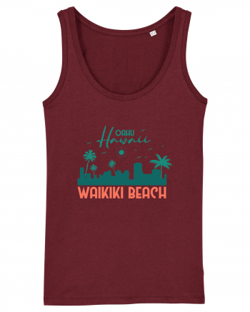 Waikiki Beach Oahu Burgundy