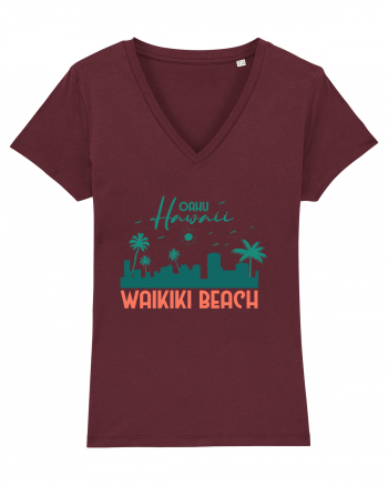 Waikiki Beach Oahu Burgundy