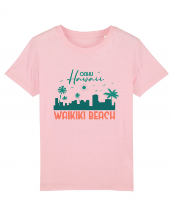 Waikiki Beach Oahu Cotton Pink