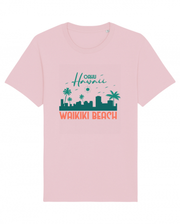 Waikiki Beach Oahu Cotton Pink