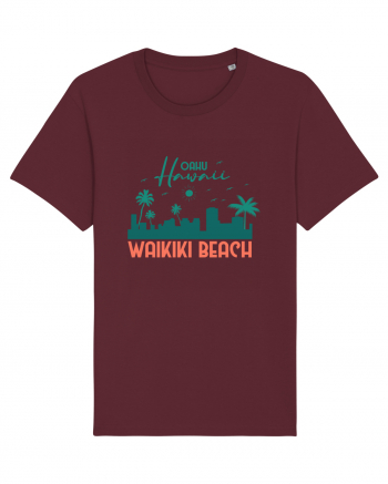 Waikiki Beach Oahu Burgundy