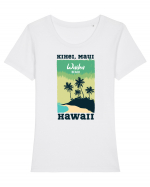 Wailea Beach Hawaii Tricou mânecă scurtă guler larg fitted Damă Expresser