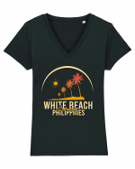 White Beach Philippines Tricou mânecă scurtă guler V Damă Evoker