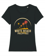 White Beach Philippines Tricou mânecă scurtă guler larg fitted Damă Expresser