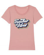 Teacher Vibes Tricou mânecă scurtă guler larg fitted Damă Expresser