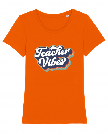 Teacher Vibes Bright Orange