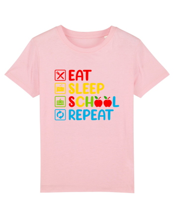 Eat Sleep School Repeat Cotton Pink
