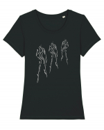 3 shadows, silver  Tricou mânecă scurtă guler larg fitted Damă Expresser