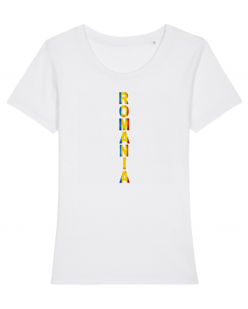 Romania text vertical tricolor White