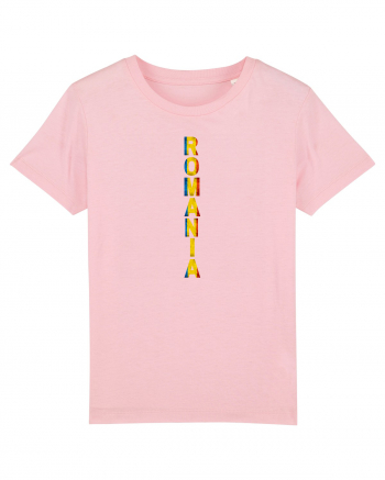 Romania text vertical tricolor Cotton Pink