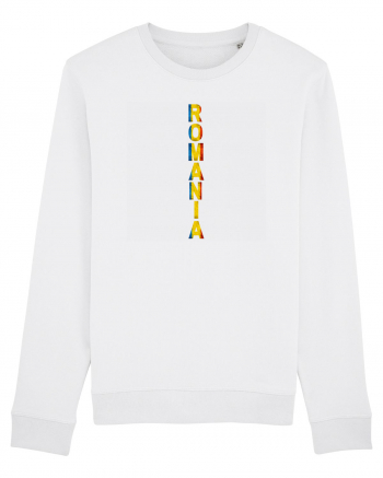 Romania text vertical tricolor White