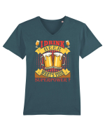 I Drink Beer What's Your Superpower Tricou mânecă scurtă guler V Bărbat Presenter