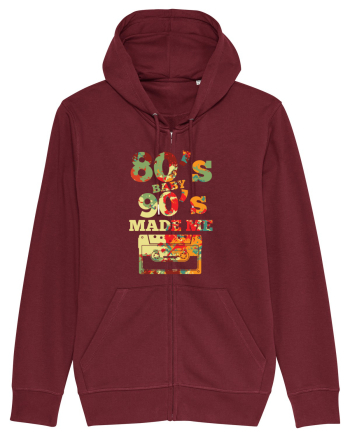 80s Baby 90s Made Me Cassette Retro Burgundy