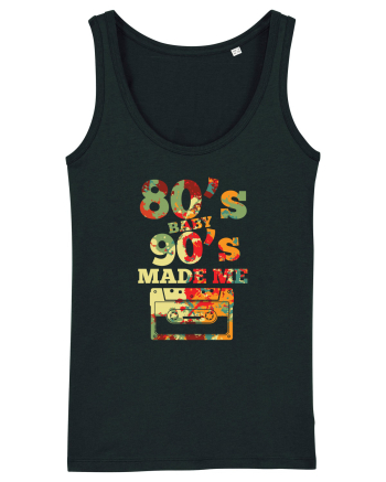 80s Baby 90s Made Me Cassette Retro Black