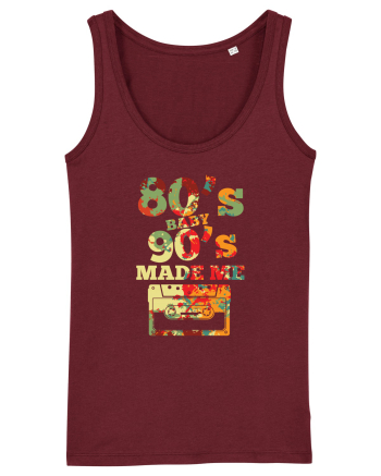 80s Baby 90s Made Me Cassette Retro Burgundy