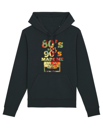 80s Baby 90s Made Me Cassette Retro Black