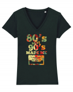 80s Baby 90s Made Me Cassette Retro Tricou mânecă scurtă guler V Damă Evoker