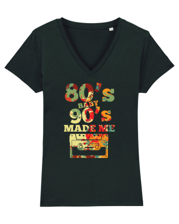80s Baby 90s Made Me Cassette Retro Black