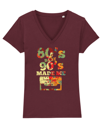 80s Baby 90s Made Me Cassette Retro Burgundy
