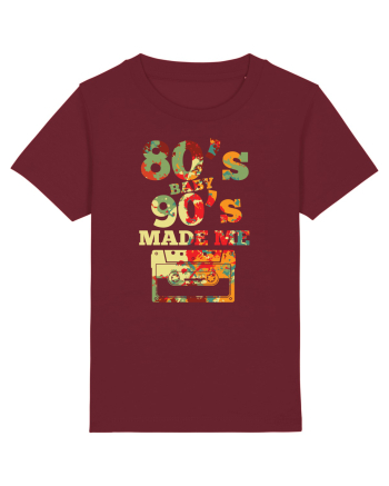80s Baby 90s Made Me Cassette Retro Burgundy