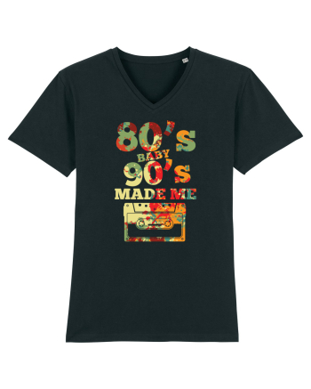 80s Baby 90s Made Me Cassette Retro Black