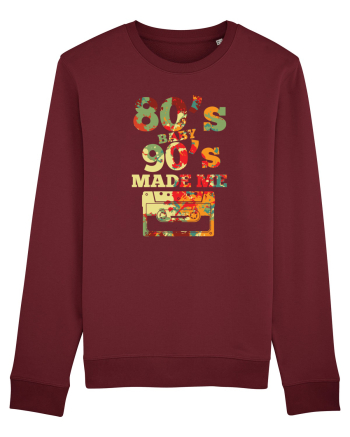 80s Baby 90s Made Me Cassette Retro Burgundy