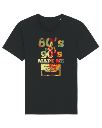 80s Baby 90s Made Me Cassette Retro Black